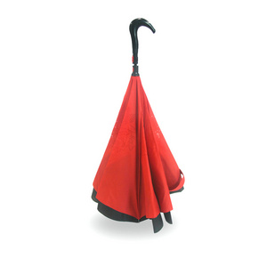 double canopy Reverse umbrella for car with C handle inverted umbrella