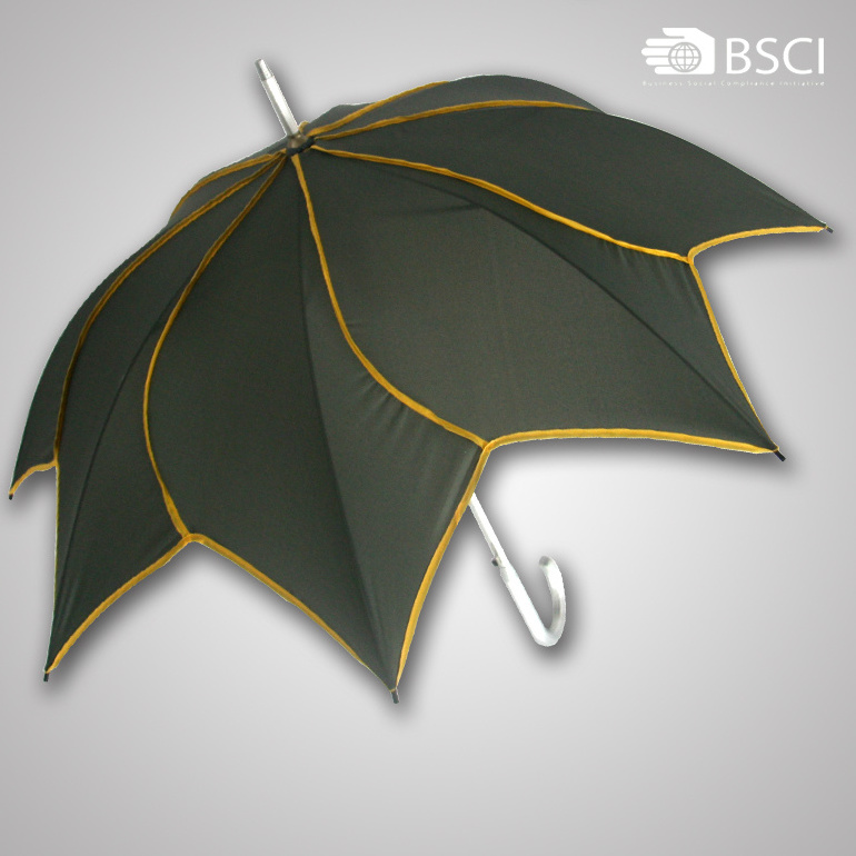 2020 custom print logo umbrella high  quality leaf shape straight umbrella