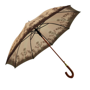 classical design wooden umbrella custom straight umbrella with wooden handle