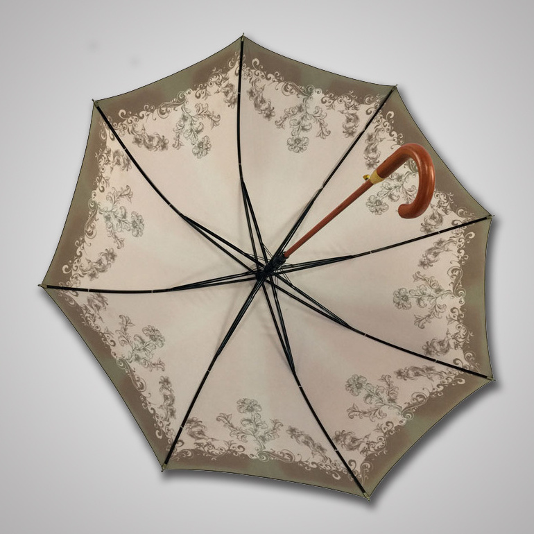 classical design wooden umbrella custom straight umbrella with wooden handle