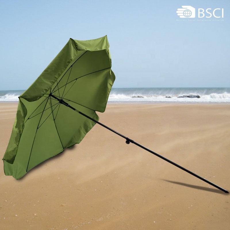 German quality BSCI pass big outdoor windproof strong beach umbrella