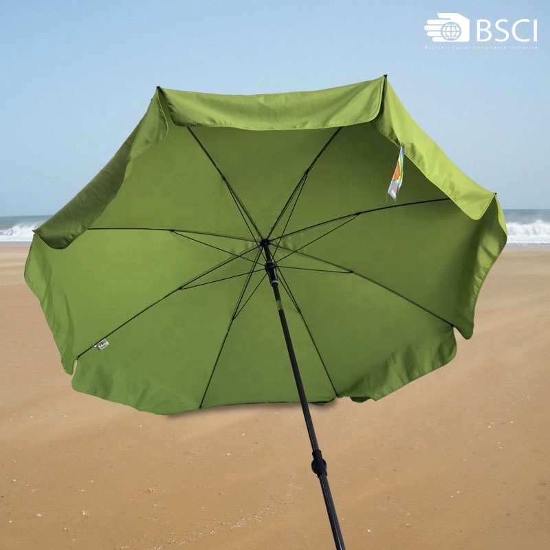 German quality BSCI pass big outdoor windproof strong beach umbrella