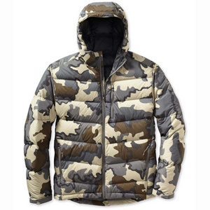 Competitive Quality Custom Warm Camo Printed Mens Puffer Bubble Jacket Down Insulated Hunting Jacket Winter Camouflage Windbreak