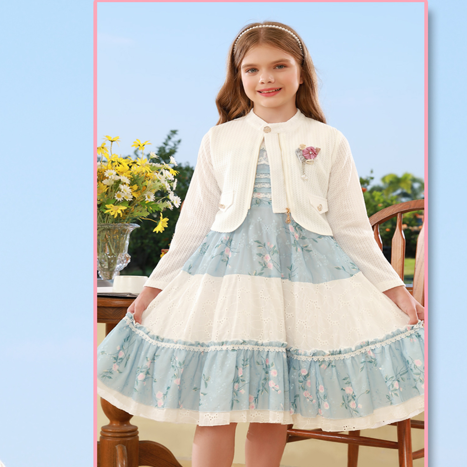 2023 New Casual Set Children's Skirts Embroidered Princess Dress Birthday Party Dress