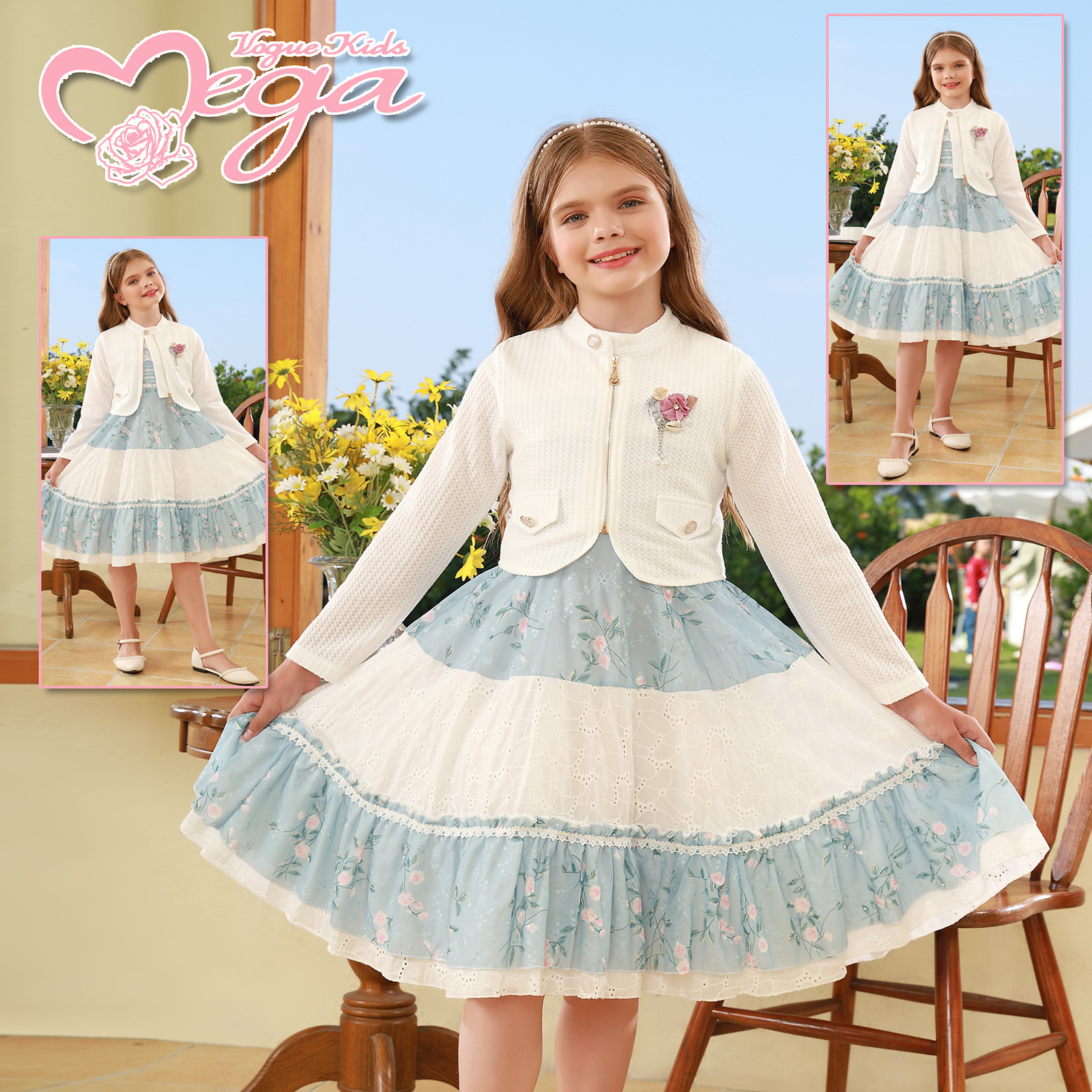 2023 New Casual Set Children's Skirts Embroidered Princess Dress Birthday Party Dress