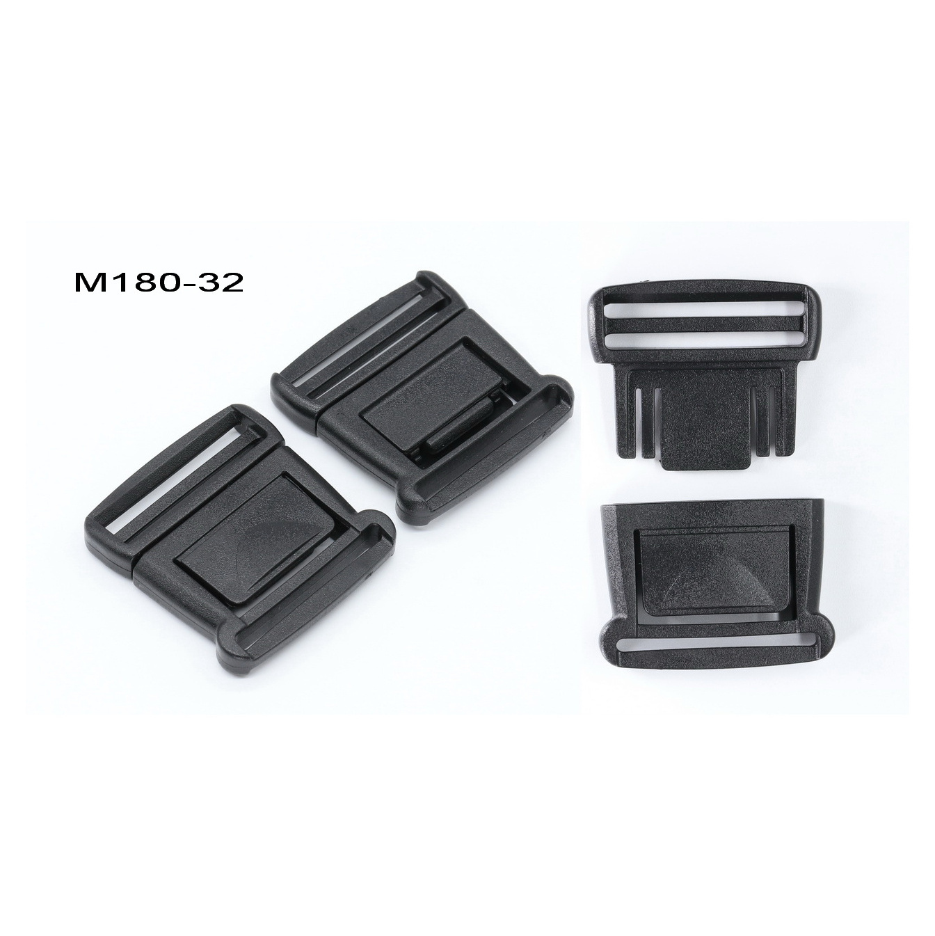 Custom 1 inch Nylon Webbing Strap Buckles Quick Side Release Plastic Buckle Tri-glide Slide Clip