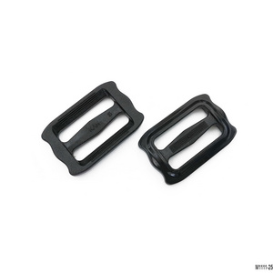 Black Plastic Tri-Glide Slides Button Bulk Adjustable Webbing Triglides Slider Buckle for Belt Backpack and Bags