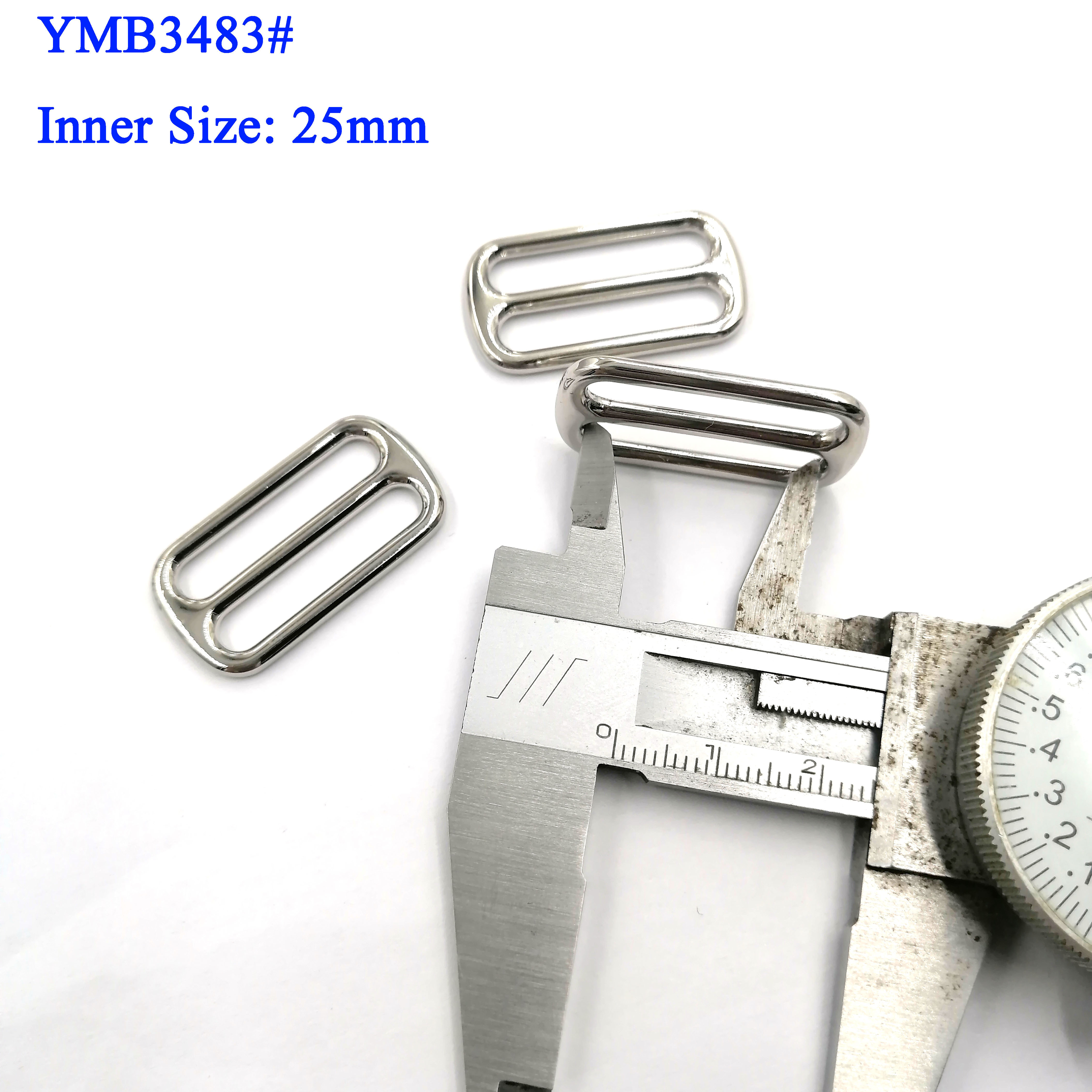 Multi Sizes Metal Belt Webbing Buckles Tri Glide Slider Buckle Rectangle Flat Adjuster Buckle for Bag Strap