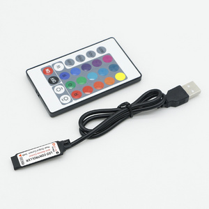 24/44 Keys RGB LED Light Strip Controller with Dual Connectors Infrared DC 12V 24V 6A Dimmer for LED Lighting Projects