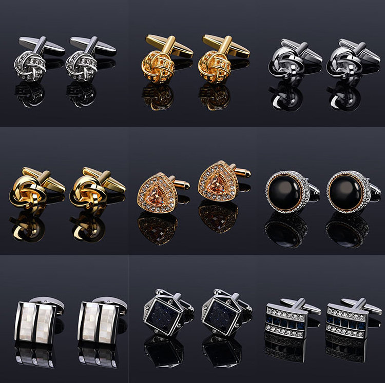 Wholesale Luxury Copper Mental Custom Engraved Logo Silver Men Cufflinks for Tuxedo Shirts