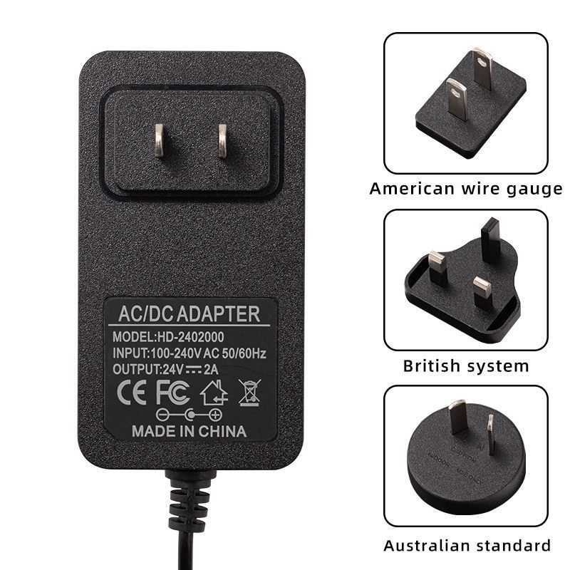 24V 2A 48W plug-in wall power adapter water purifier booster pump nail art lamp digital album advertising screen plug 24V1A