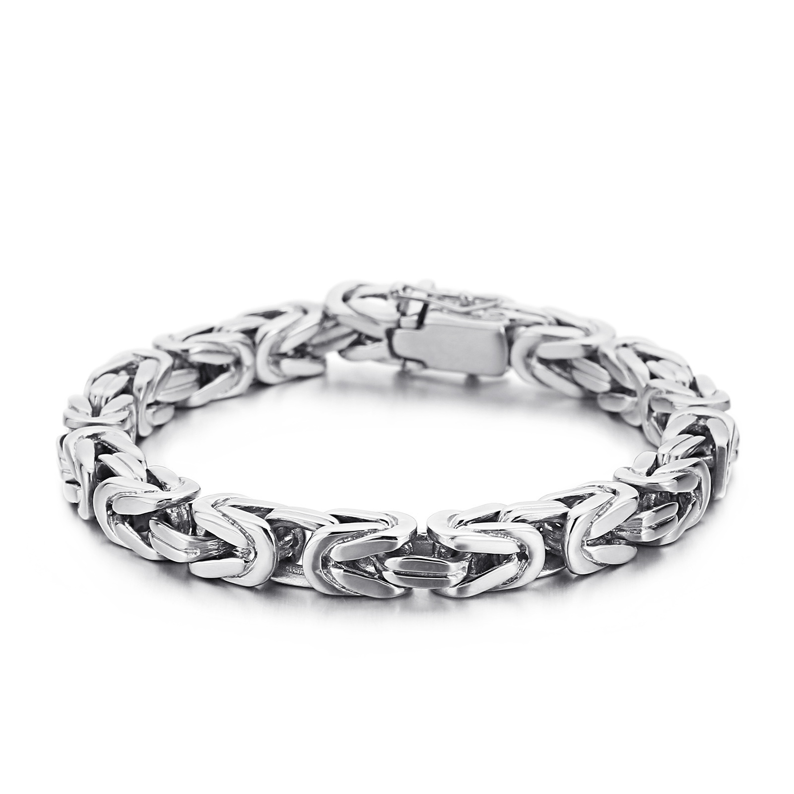 KALEN Stainless Steel Bali Bangle Men's Bracelets Byzantine Chain