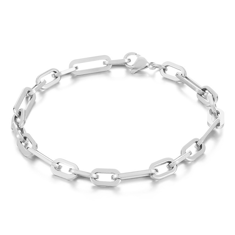 KALEN 200mm Casual Gold/Silver Color Stainless Steel Oval Links Bracelet