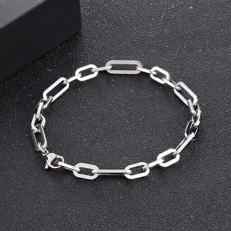 KALEN 200mm Casual Gold/Silver Color Stainless Steel Oval Links Bracelet