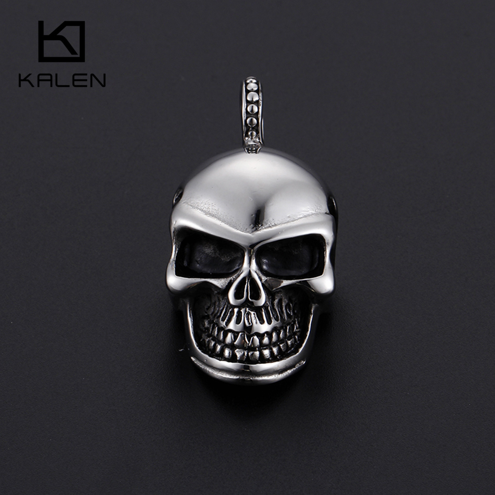 KALEN Punk Stainless Steel Skull Pendant For Men