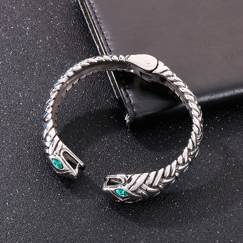 KALEN Stainless Steel Cuff Bracelet Fashion Mens Snake Charm Handcuff Bracelets Bangle