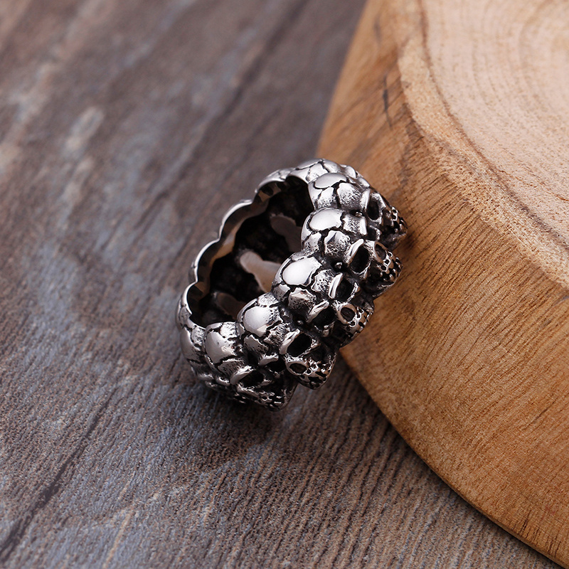 KALEN Silver Color Stainless Steel Skull Rings For Men