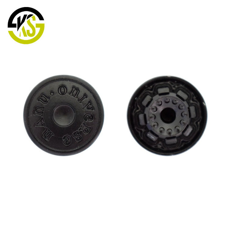 High quality black custom denim metal jeans shank button for garment