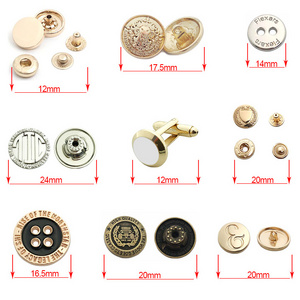 High quality black custom denim metal jeans shank button for garment