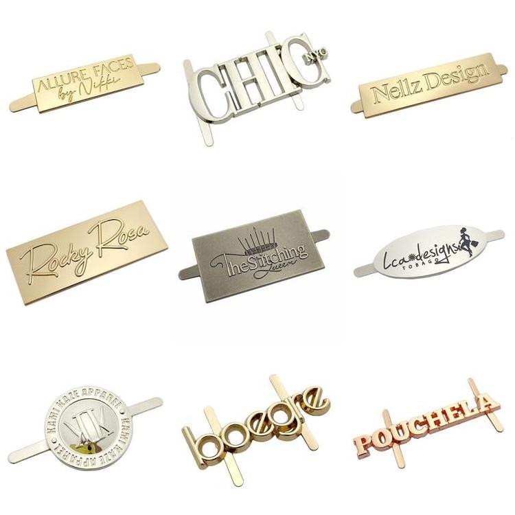 High Quality Bag Hardware Custom Letter Design Metal Logo Label Plate For Handbag