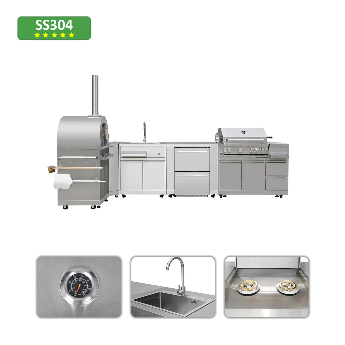 outdoor kitchen OEM ODM OBM trailet portable kitchen outdoor unit stainless steel doors outdoor kitchens BBQ grill