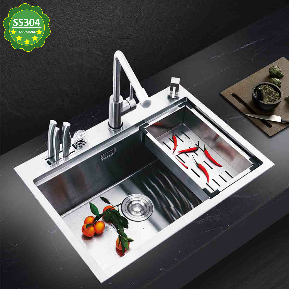 Stainless steel OEM ODM OBM wall mounted high quality bath shower set 3 tier over the sink dish rack stai kitchen faucet