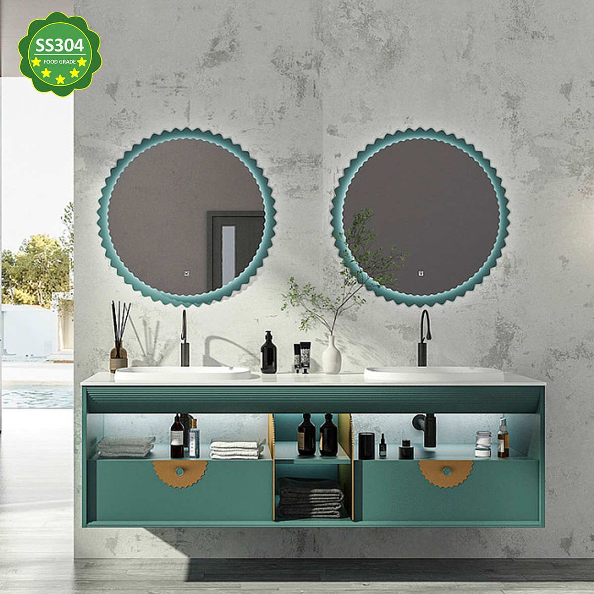 Hyxion customizable customizable toilet furniture cabinets marble tops for countertops design cabinets mirror bathroom vanities