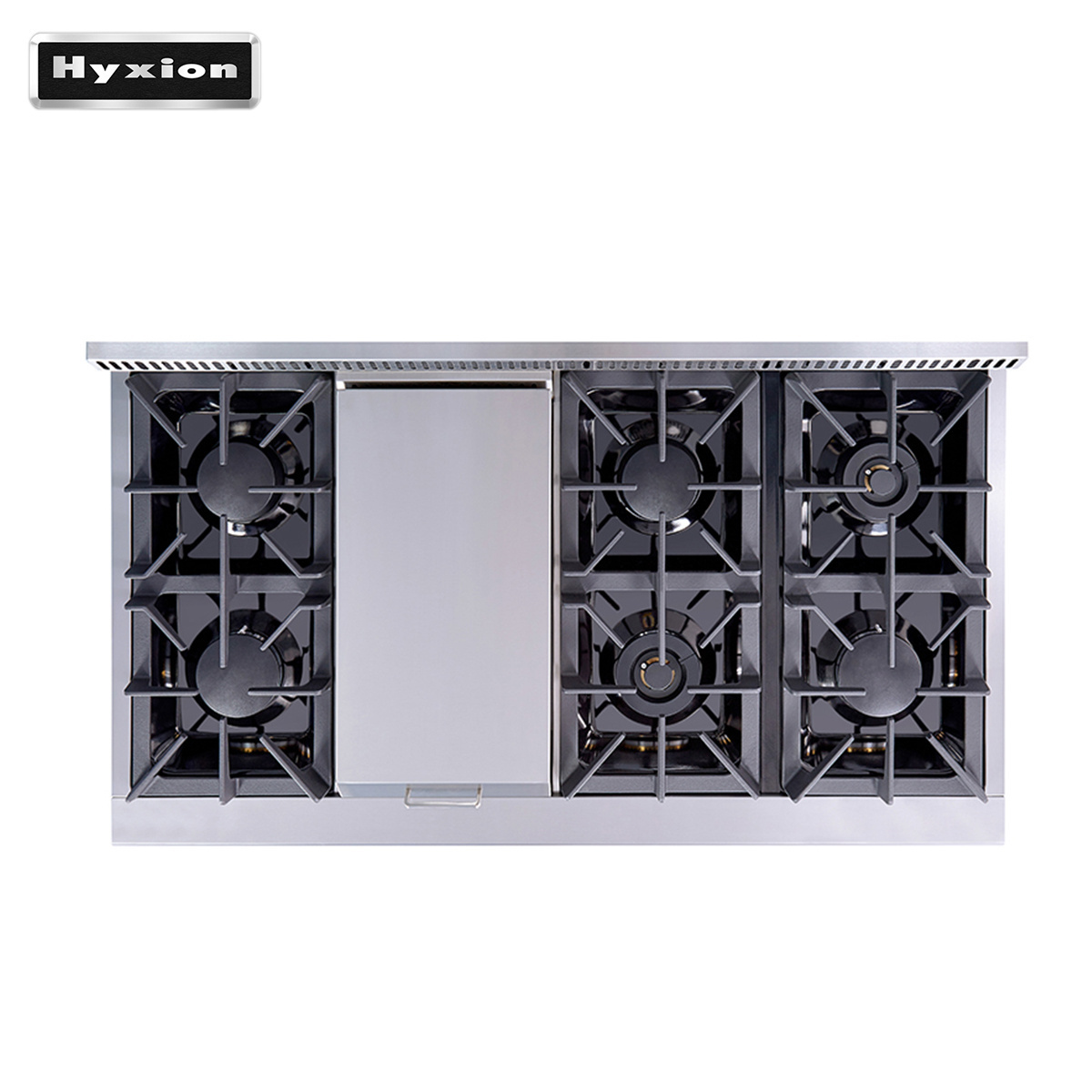 Hyxion Range convection fans 6 burner cooker with and grill stove for mini bakery Gas Oven