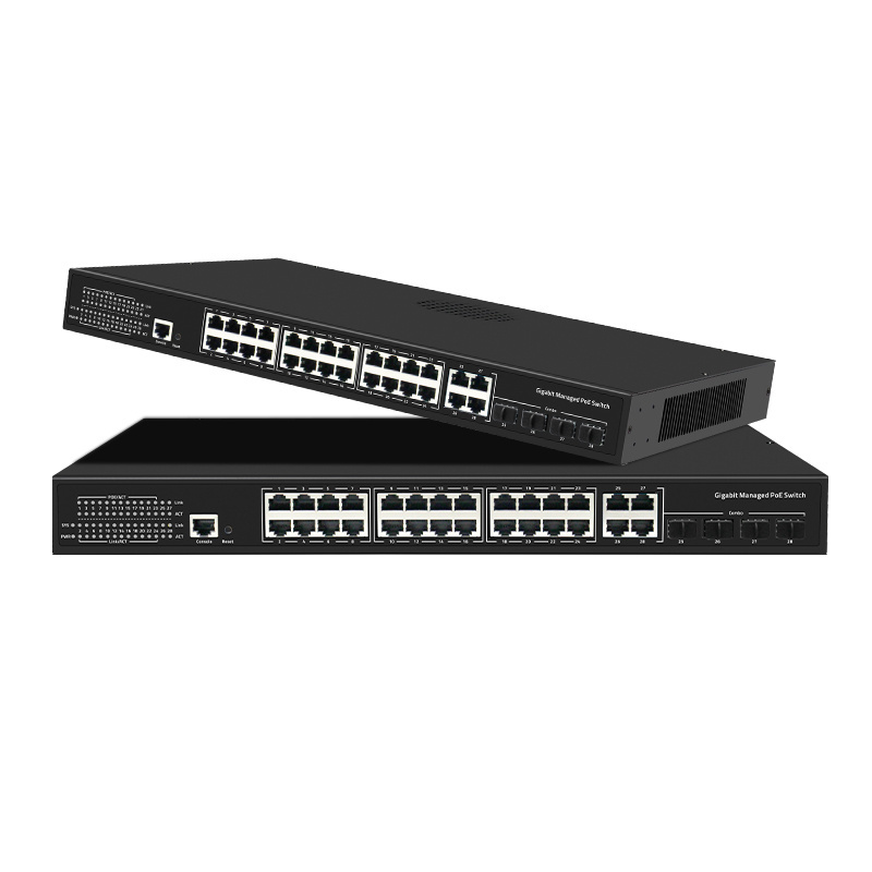 Sailsky Full Gigabit 10/100/1000Mbps 24 ports POE manageable network switch with 4*1000M SFP Port (Combo)