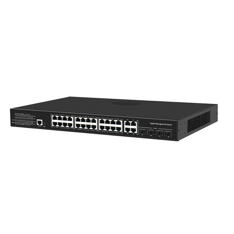 Sailsky Full Gigabit 10/100/1000Mbps 24 ports POE manageable network switch with 4*1000M SFP Port (Combo)