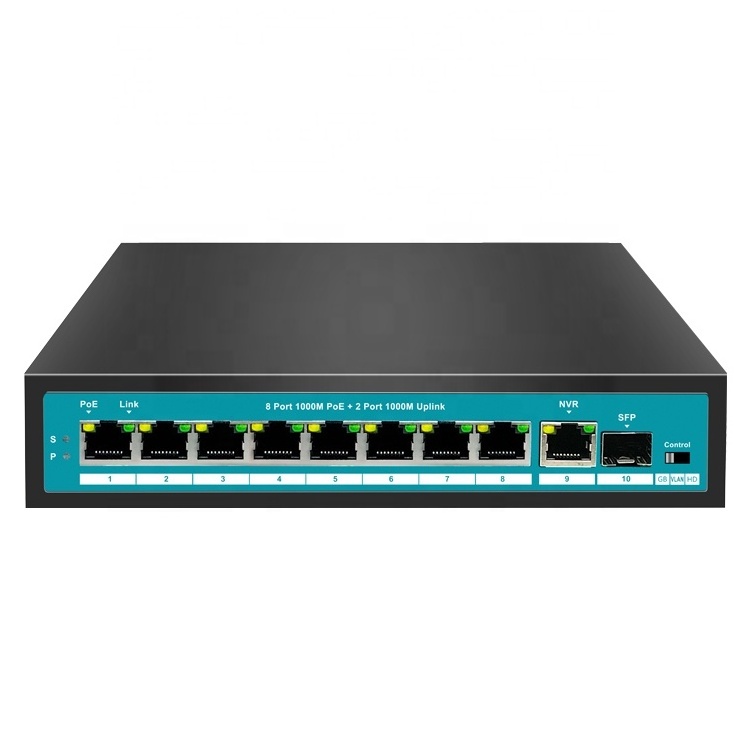 Sailsky  8 Port 100/1000Mbps POE Switch  48V power Ethernet For IP Camera Network Switch POE820 with SFP