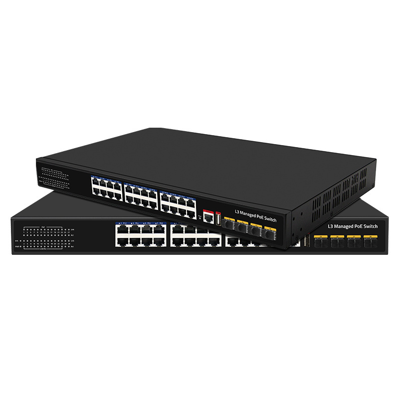 OEM/ODM 24 Port Gigabit L3 Managed Ethernet network POE Switch with 10G Uplink SFP port SY-24G410G4SMP