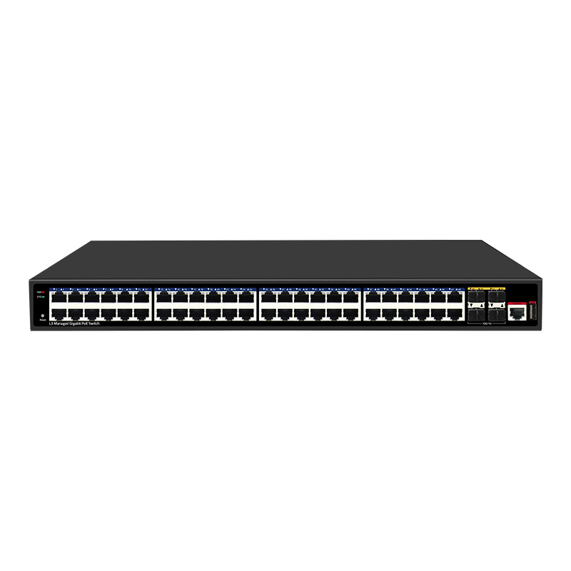 China Factory 10G 48 ports 4 SFP Enterprise Gigabit Managed PoE Rackmount Network Switch VLAN RJ45 Ethernet Switch