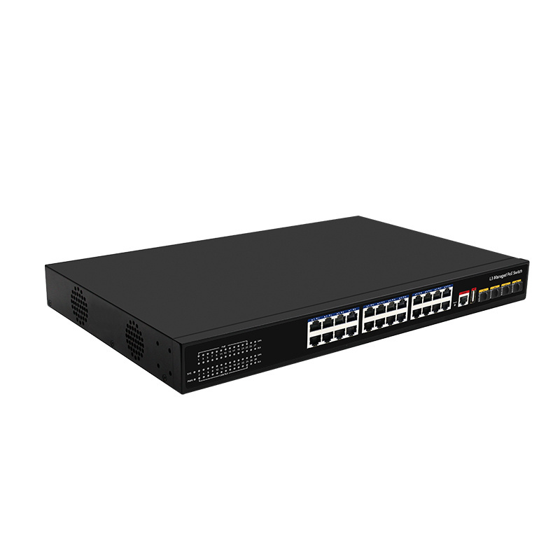 400W total power Layer 3 Managed Gigabit 24 ports poe switch with 10G SFP port