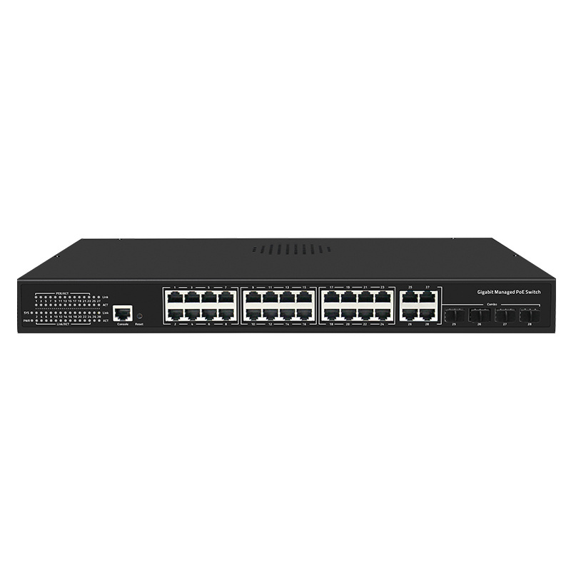 Sailsky Full Gigabit 10/100/1000Mbps 24 ports POE manageable network switch with 4*1000M SFP Port (Combo)