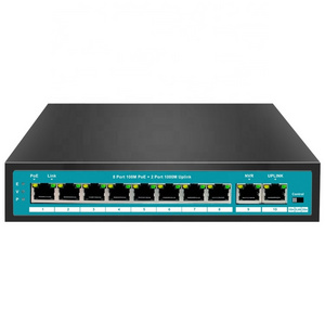 Sailsky  8 Port POE Switch with 2 gigabit RJ45 port uplink poe network switch POE812