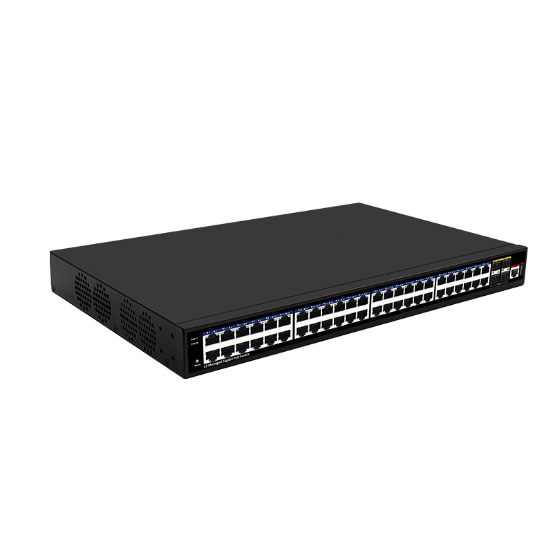 China Factory 10G 48 ports 4 SFP Enterprise Gigabit Managed PoE Rackmount Network Switch VLAN RJ45 Ethernet Switch