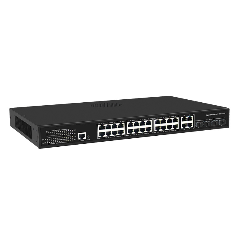 Sailsky Full Gigabit 10/100/1000Mbps 24 ports POE manageable network switch with 4*1000M SFP Port (Combo)