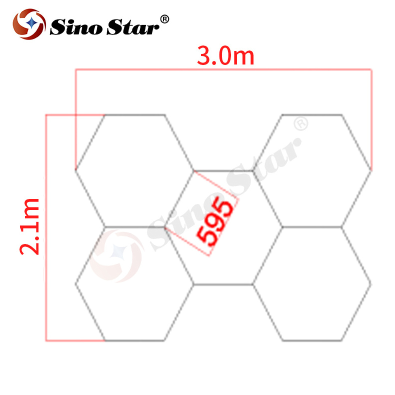 made in China 3M*2.1M 6500K PP honeycomb garage led light 9.84ft *6.89ft hexagonal grid lights for the workshop SHX04