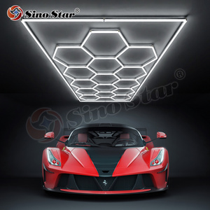 Sino Star SS321 2.4M*4.76M Honeycomb Lamp Car Detailing Workshop Hex Hexagon garage Ceiling led light for workshop