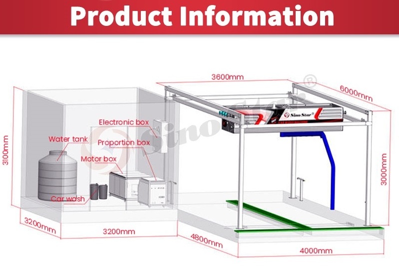 Sino Star M7 Touchless automatic car wash 380V 15KW with Chassis wash function with 3 years warranty