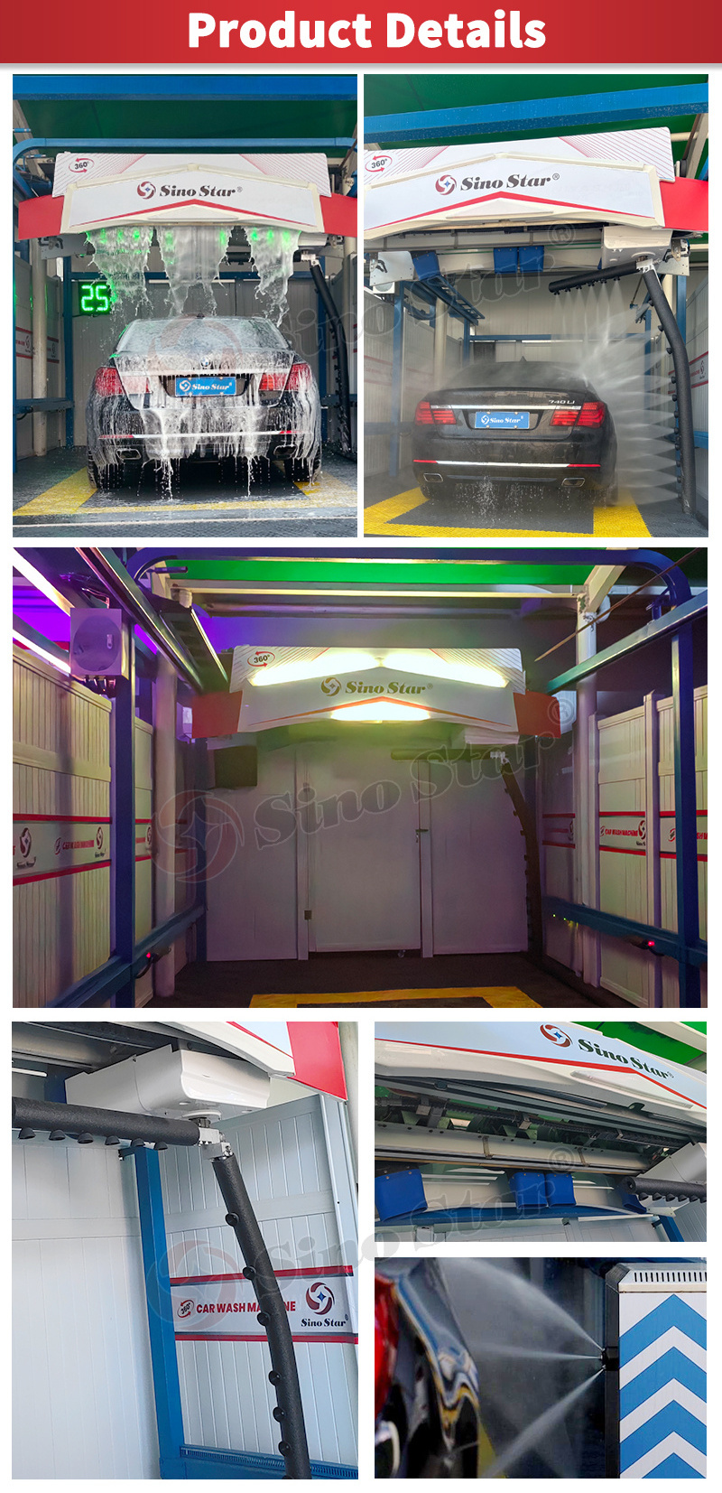 Sino Star Car Wash Equipment Steam Machine For Wash Tunnel Automatic Prices Washer Washer High-Pressure Car Wash Machine