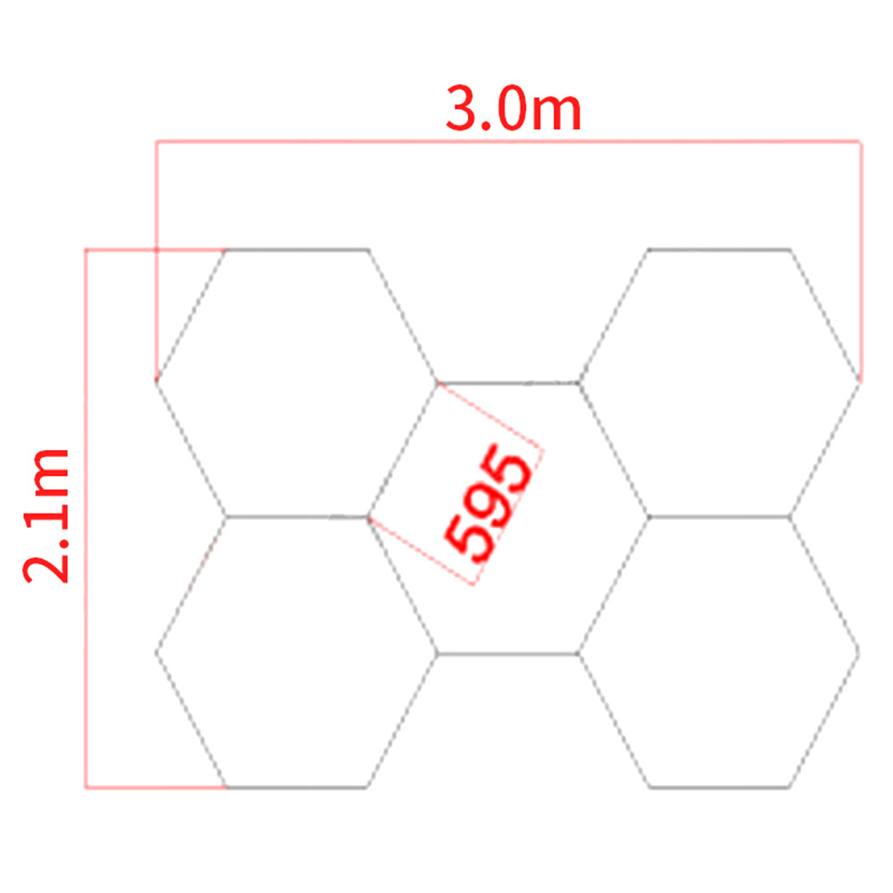 6500K hexagon led panel light 3M*2.1M (9.84ft *6.89ft) honeycomb led light for the detailing shop and showroom SHX04