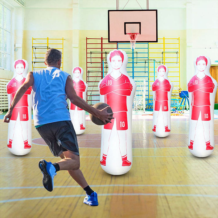 Portable soccer training man wall Thickened inflatable basketball training PVC air wall obstacles