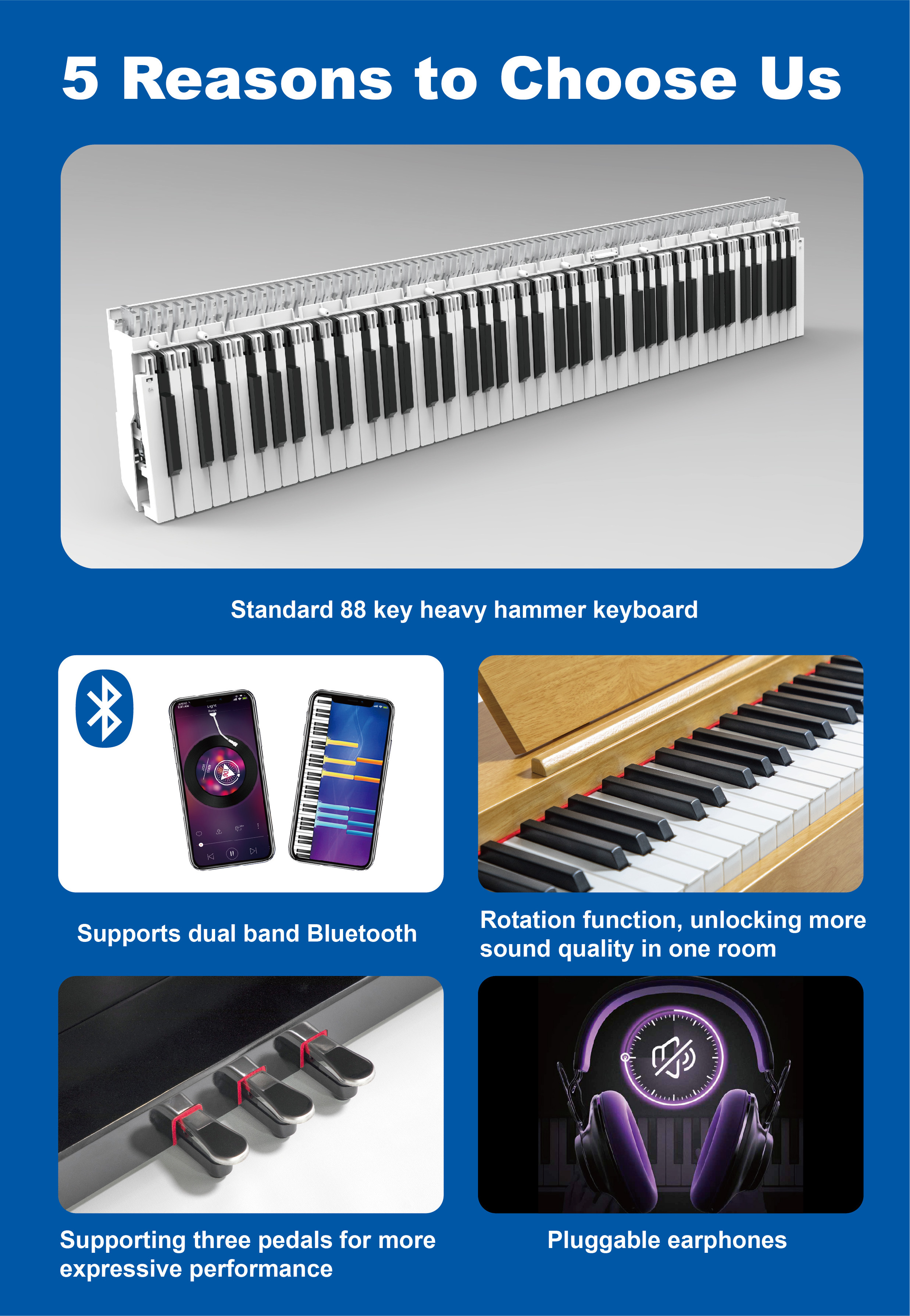 Full flip design 88 weighted keys midi piano keyboard electric piano professionnel digital piano 88 key korg