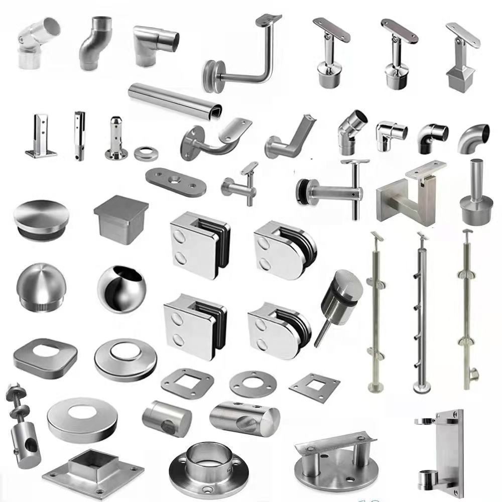 High Quality Deck Balcony Balustrade Accessories Stainless Steel Glass Support Bracket Handrail Railing Fittings Hardware