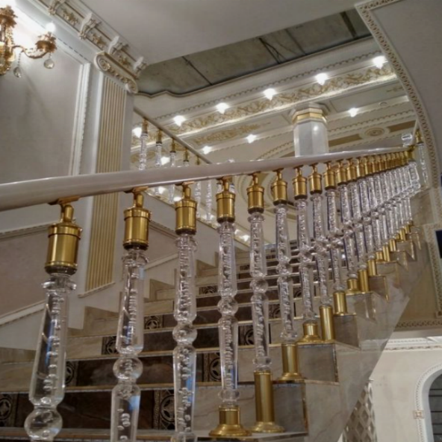 New Eco material balustrade acrylic railing post baluster glass pillar for interior decoration