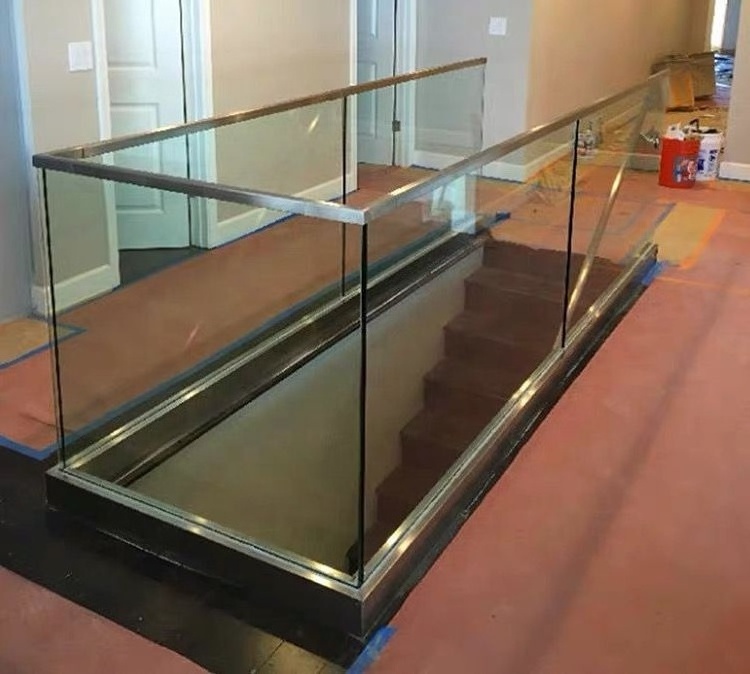 Hot selling frameless aluminium balustrade glass railing aluminum u channel profile for 12-19mm glass