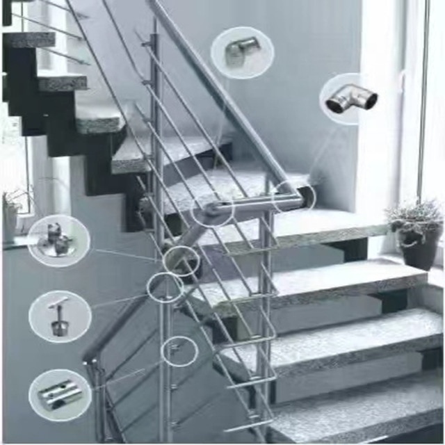 Foshan Stainless Steel Staircase Balustrade Accessories Fittings Adjustable Railing Balustrade Brackets Handrail Bracket Support