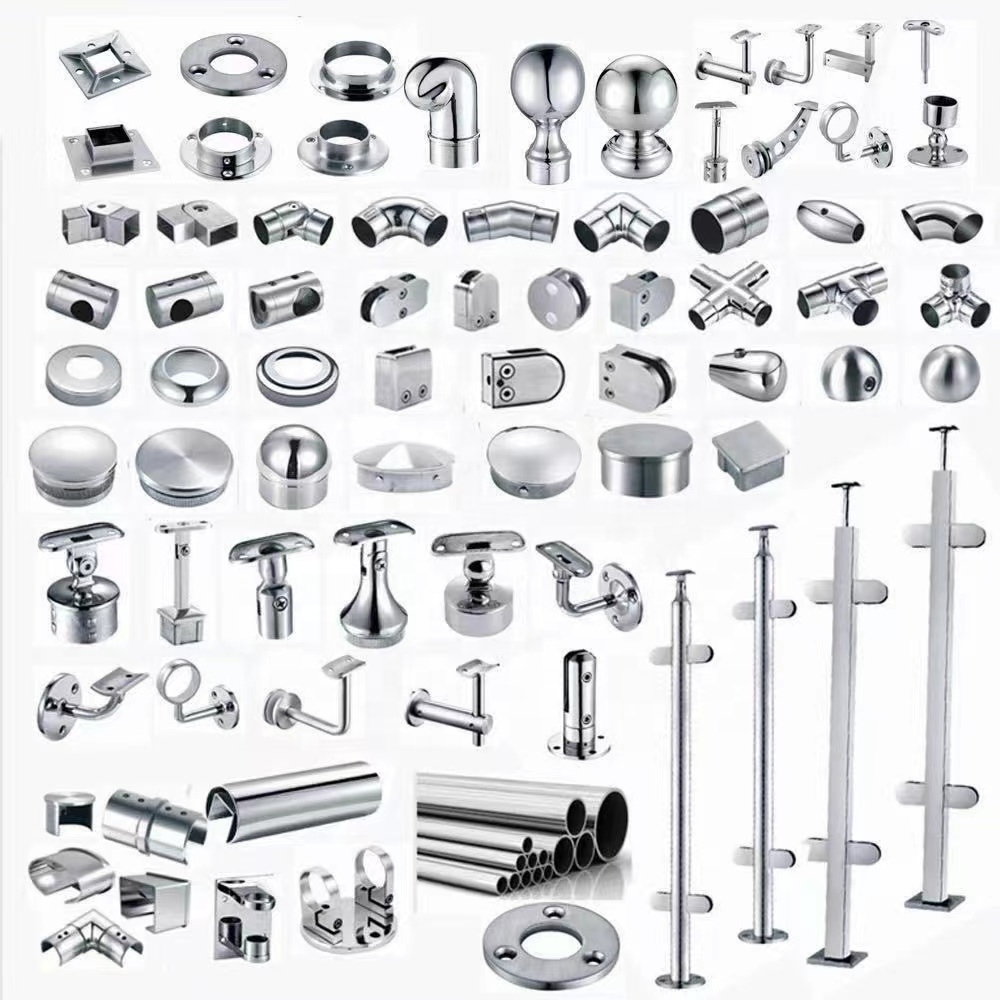 Foshan Stainless Steel Staircase Balustrade Accessories Fittings Adjustable Railing Balustrade Brackets Handrail Bracket Support